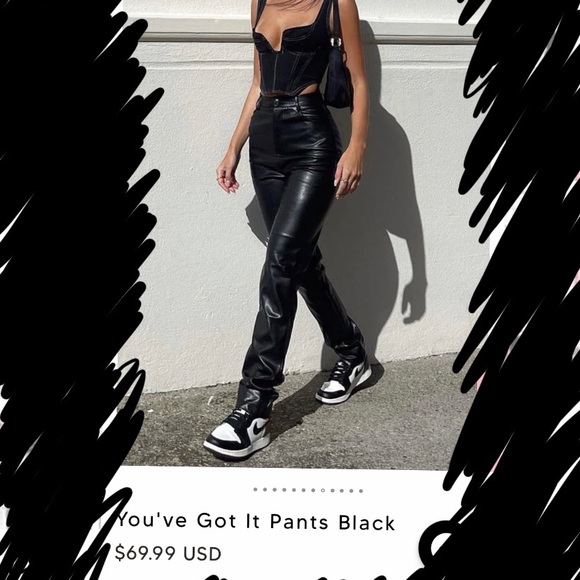 White Fox Boutique Leather Trousers - Picture 6 of 7